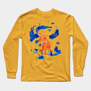 Painting Tiger, An Artist At Work Long Sleeve T-Shirt